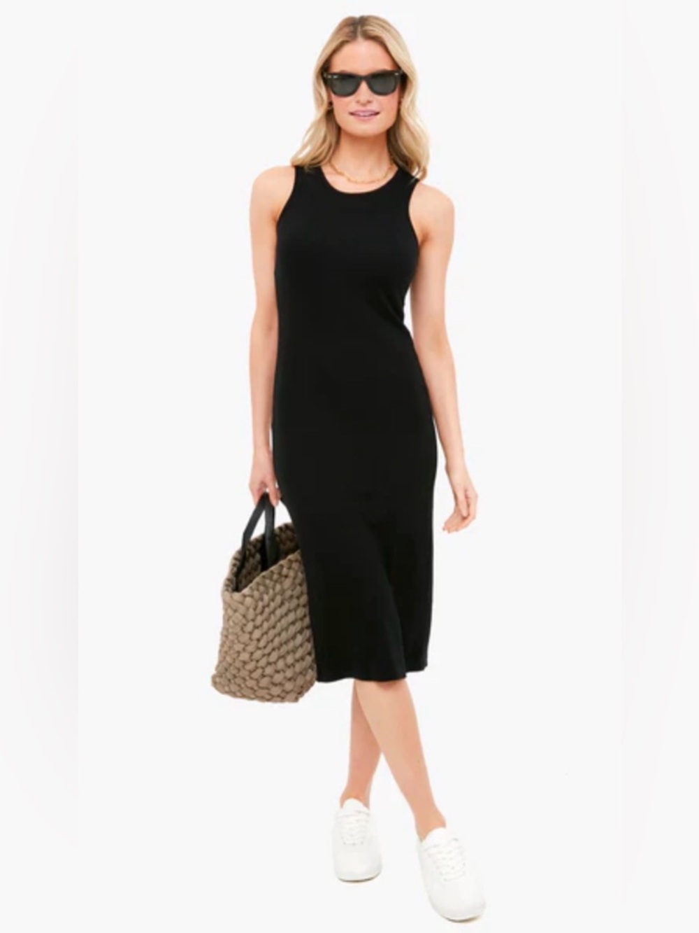 Marine Layer Rib Daytime Midi Dress Black , size M - Picture 3 of 11
